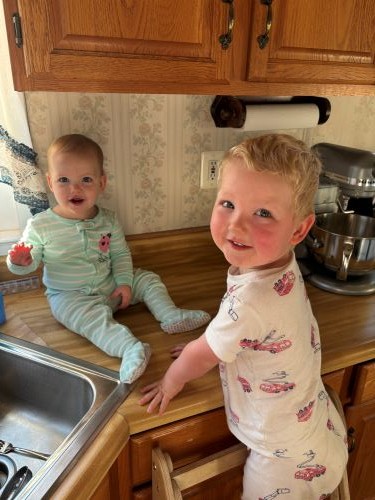 Henry and Ruth in the kitchen of their new home.